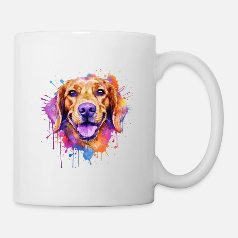 Ein farbenfroher Hund im Watercolor Style - Tasse - Weiß
