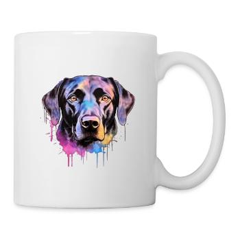 Ein farbenfroher Labrador im Watercolor Style - Tasse - Weiß - Rechts