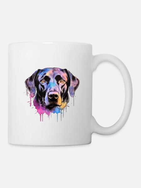 Ein farbenfroher Labrador im Watercolor Style - Tasse - Weiß