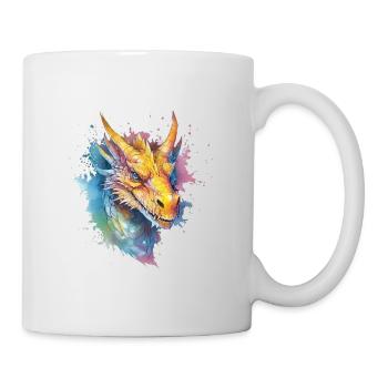 Ein farbenfroher Drache im Watercolor Style - Tasse - Weiß - Rechts