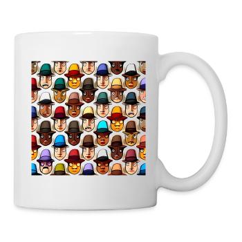 Face In Hat Pattern - Mug - white - Right