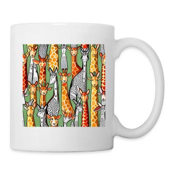 Motif de girafe heureuse - Mug blanc - blanc - Droite