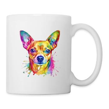 Ein farbenfroher Chihuahua - Tasse - Weiß - Rechts