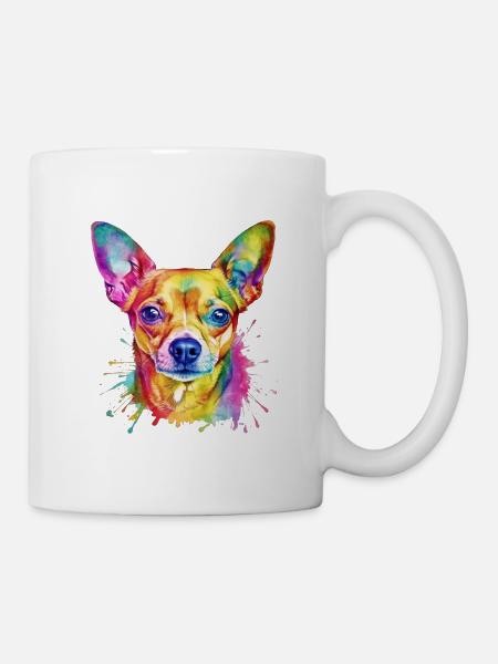 Ein farbenfroher Chihuahua - Tasse - Weiß