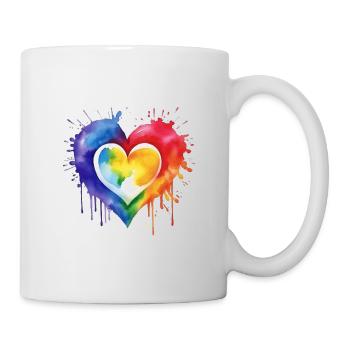 Ein Herz in verschiedenen Farben - Tasse - Weiß - Rechts