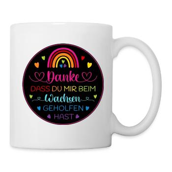 Danke dass Du mir beim Wachsen geholfen hast - Tasse - Weiß - Rechts