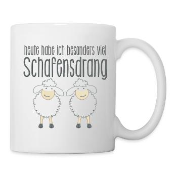 Schafensdrang Wortspiel mit Schaf und schaffen - Tasse - Weiß - Rechts
