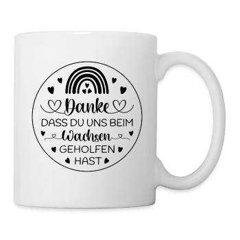 Boho Regenbogen Danke sagen Kita Kindergarten - Tasse - Weiß - Rechts
