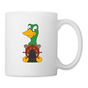 ENTE - KAPITÄN - MEER - SEE - BOOT - SCHIFF - Tasse - Weiß - Rechts