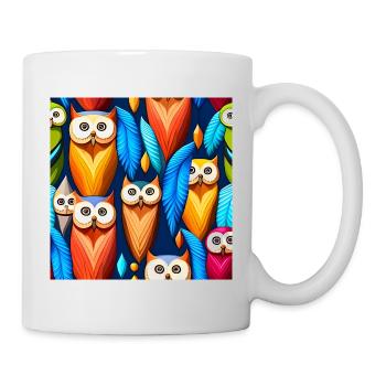 Colorful Owls Pattern - Mug - white - Right