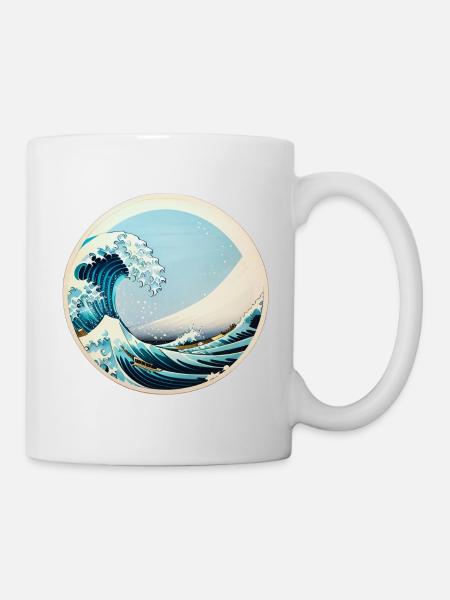 Pris dans la vague - Mug blanc - blanc