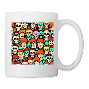 Colorful Skulls Patern - Mug - white - Right