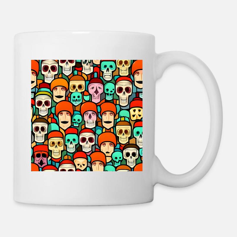 Crânes colorés Patern - Mug blanc - blanc