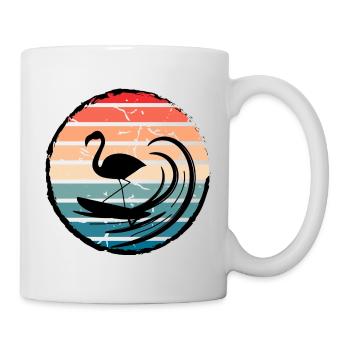 Surfer Flamingo - Mug blanc - blanc - Droite