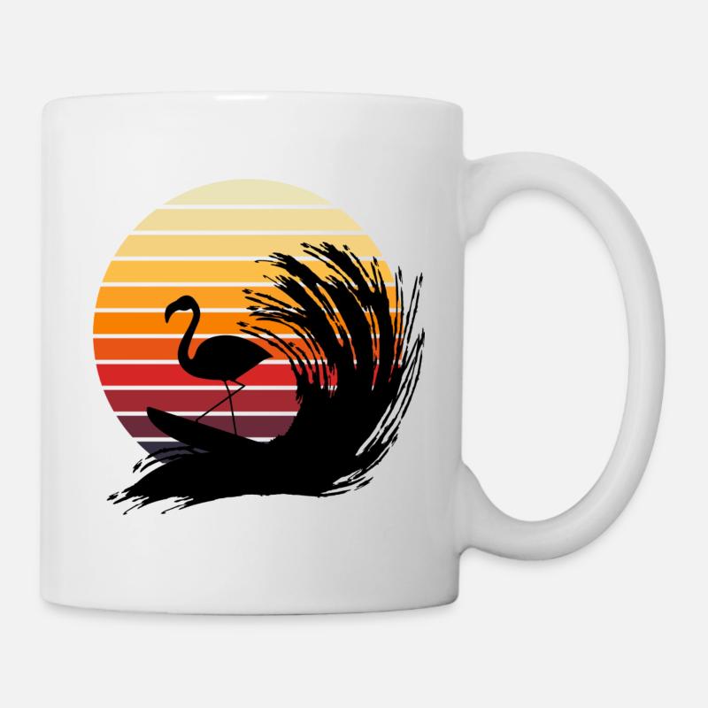 Surfender Flamingo - Tasse - Weiß