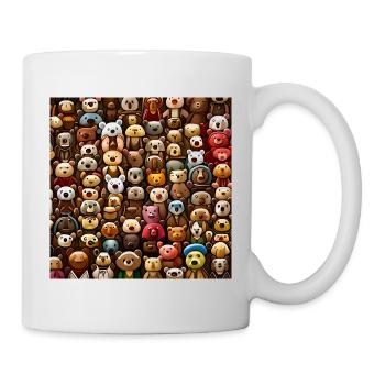 Kuschelige Teddybären Muster - Tasse - Weiß - Rechts