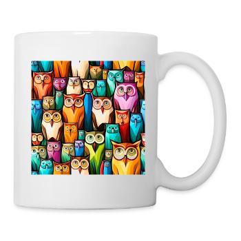 Cute Owls Pattern - Mug - white - Right