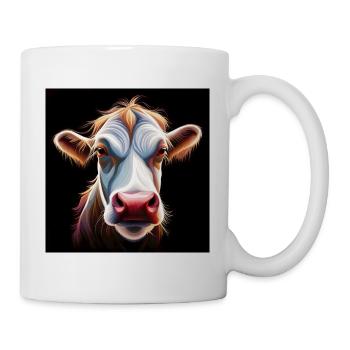 Cow skull head funny brown grim - Mug - white - Right