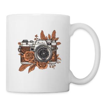 Coole Vintage Retro Kamera Boho Style braun - Tasse - Weiß - Rechts