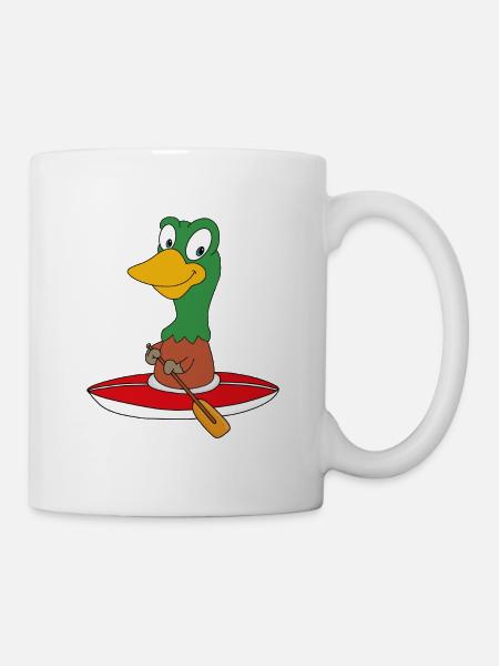 ENTE - KANU - KAJAK - WASSERSPORT - TIER - Tasse - Weiß