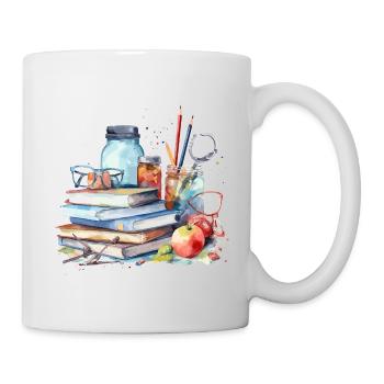Watercolor books illustration - Mug - white - Right