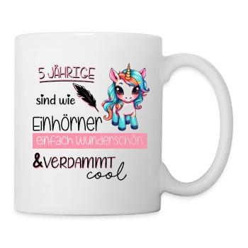 Einhorn Geburtstag 5 Jahre - Tasse - Weiß - Rechts