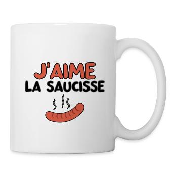J'aime la saucisse ! Savourez l'excellence! - Mug blanc - blanc - Droite