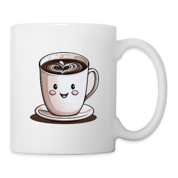 Tasse de café souriante - Mug blanc - blanc - Droite