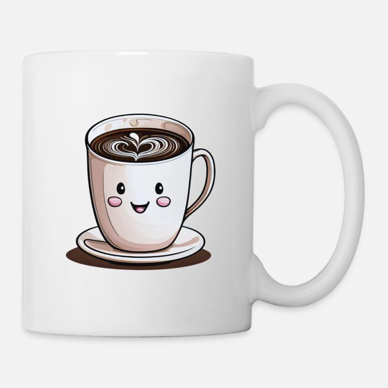 Smiling cup of coffee - Mug - white