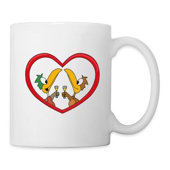 ENTEN - HERZ - FEIER - ANLASS - AUF DIE LIEBE - Tasse - Weiß - Rechts