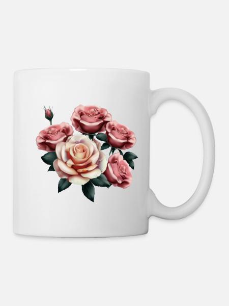Rose flowers - Realism - Mug - white