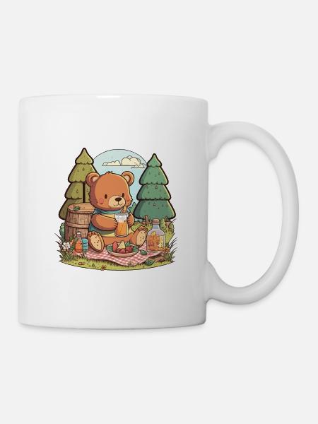 Picknick mit einem Bären - Tasse - Weiß