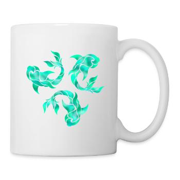 drei türkise tribal fische - Tasse - Weiß - Rechts