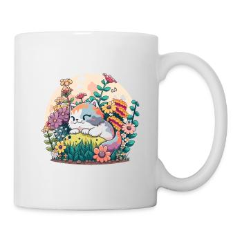 Chat de jardin - Mug blanc - blanc - Droite