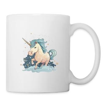 Verschneites Einhorn - Tasse - Weiß - Rechts