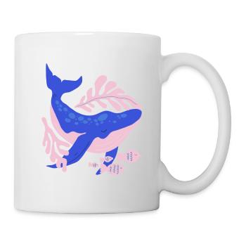 Pink and blue whale - Mug - white - Right