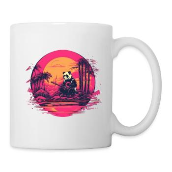 Synthwave Panda Japan Sunset - Mug - white - Right
