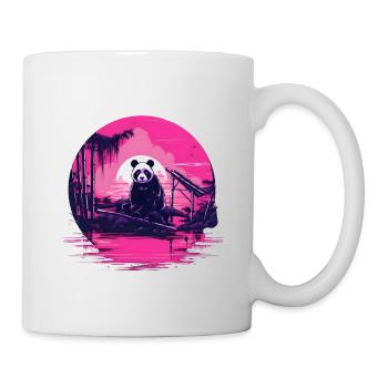 Synthwave Panda Japan Sunset - Mug - white - Right