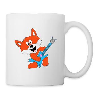 GITARRE - MUSIK - FUCHS - TIER - KIND - BABY - Tasse - Weiß - Rechts