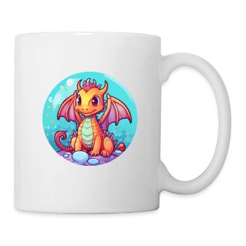 jeune dragon rouge - Mug blanc - blanc - Droite