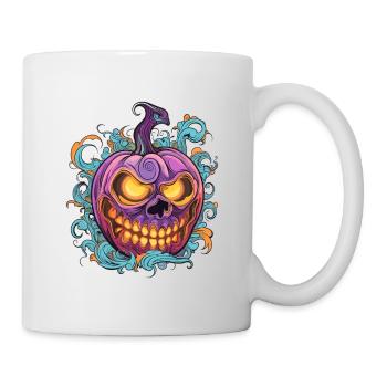 Halloween creepy pumpkin - Mug - white - Right