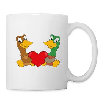ENTEN - HERZ - LIEBE - TIERISCH - VERLIEBT - ENTE - Tasse - Weiß - Rechts