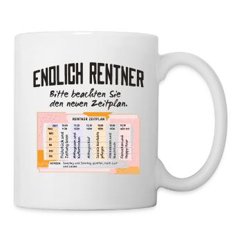 Rentner Zeitplan Tagesablauf - Tasse - Weiß - Rechts