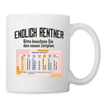 Rentner Zeitplan Tagesablauf - Tasse - Weiß - Rechts
