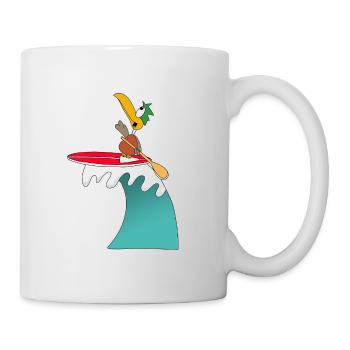 STAND UP PADDLING - WELLENREITER - SURFER - ENTE - Tasse - Weiß - Rechts