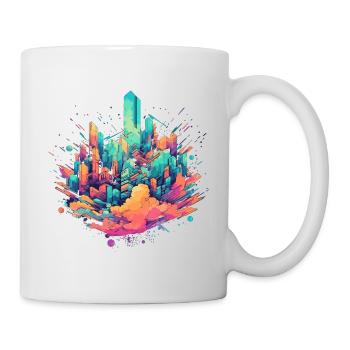 colorful skyline - Tasse - Weiß - Rechts