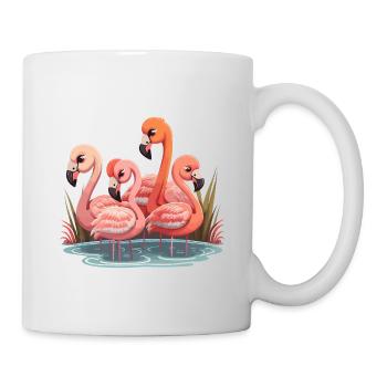 Flamingo-Flock - Tasse - Weiß - Rechts