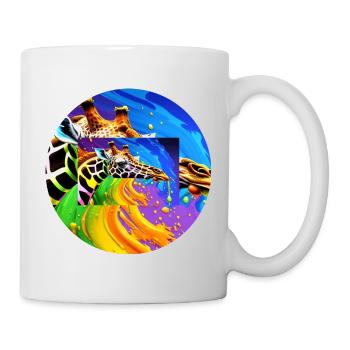 Farbenfrohe Giraffe - Tasse - Weiß - Rechts