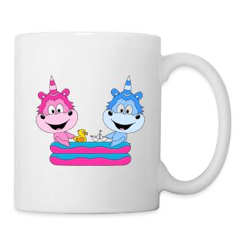 EINHÖRNER - POOL - PLANSCHBECKEN - SOMMER - KINDER - Tasse - Weiß - Rechts