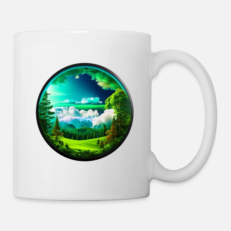 Schöne Landschaft kreisrund freigestellt - Tasse - Weiß
